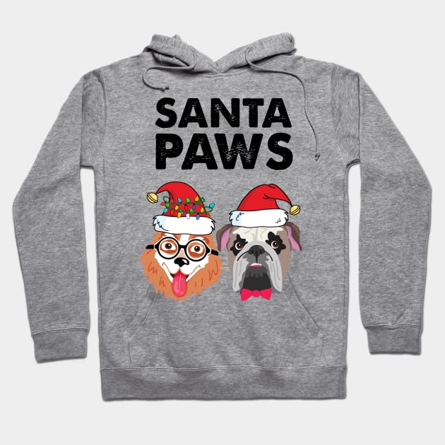 Santa Paws Christmas Dogs Hoodie by SuperrSunday